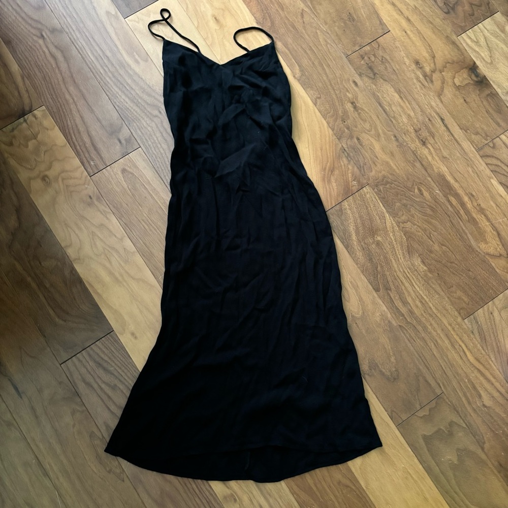Reformation black midi dress